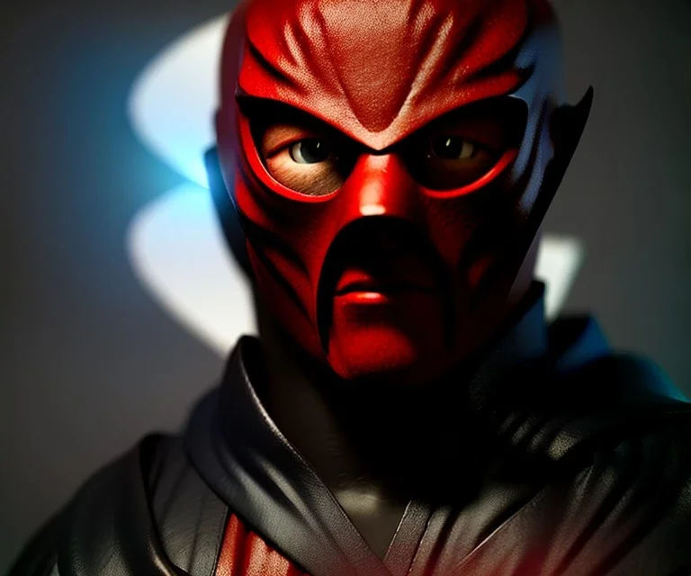 dark ninja, closeup, red, dark background