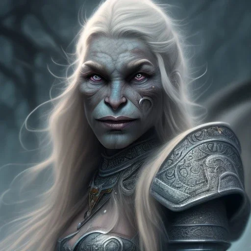 epic Fantasy female orc, warrior robes, high definition, ultra detailed portrait,dark fantasy background, 8K