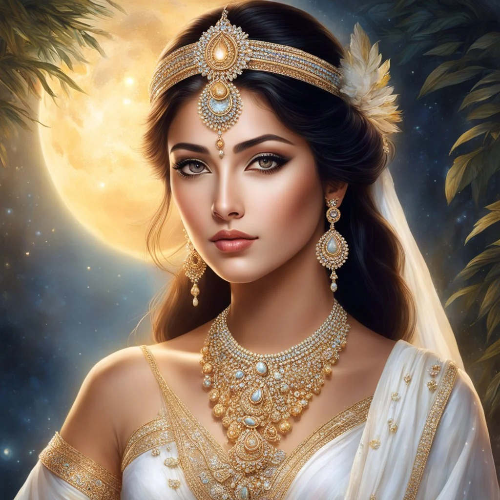 Sita, the epitome of grace and purity, embodies a celestial radiance that illuminates her surroundings. Her luminous complexion, like the soft glow of moonlight, exudes an ethereal beauty that captivates hearts. Her eyes, deep and sparkling like pools of wisdom, reflect her inner strength and unwavering devotion. Adorned with delicate jewelry and garments that shimmer like the morning sun, Sita's every movement exudes elegance and sophistication. Her long, flowing locks cascade like a waterfall,