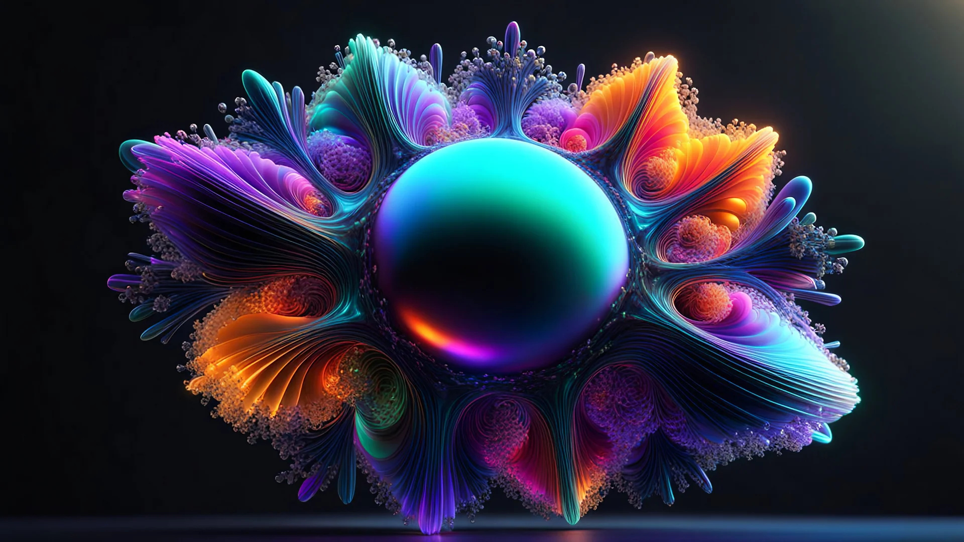 3D-rendered organics form, futuristic, fantasy, nuclear, geometrical shape, single colorful objects, fractal, abstract, scientific, black background, octane render, 8k post-production, artstation: award-winning: atmospheric: commanding: fantastical: clarity: 16k: ultra quality: striking: brilliance: liquid medium: stunning colors: amazing depth; lens: f/8, 28mm