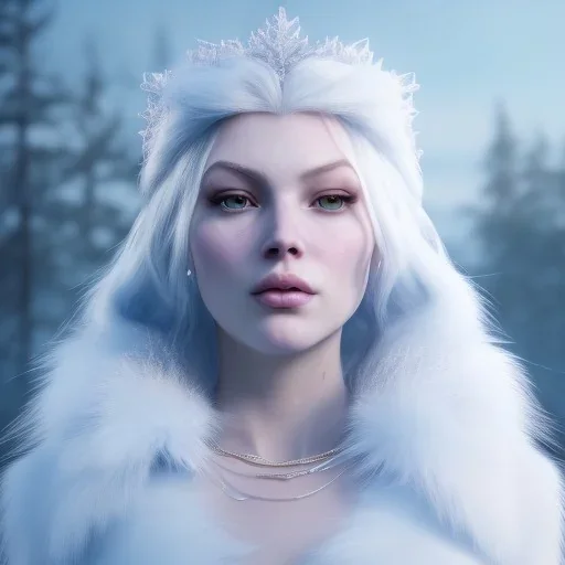 A portrait of a crystalised snow queen, atmospheric,fantasy, realistic, unreal engine 5, cinematic lighting, octane render.