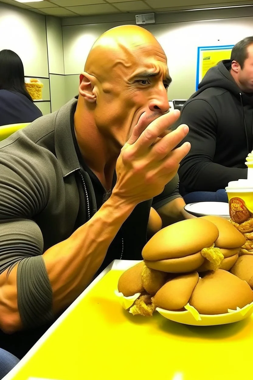 The rock eating chicken nuggets