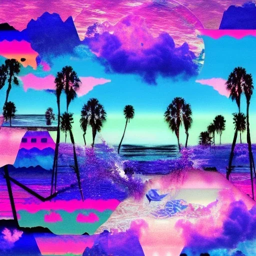 Vaporwave art Collage