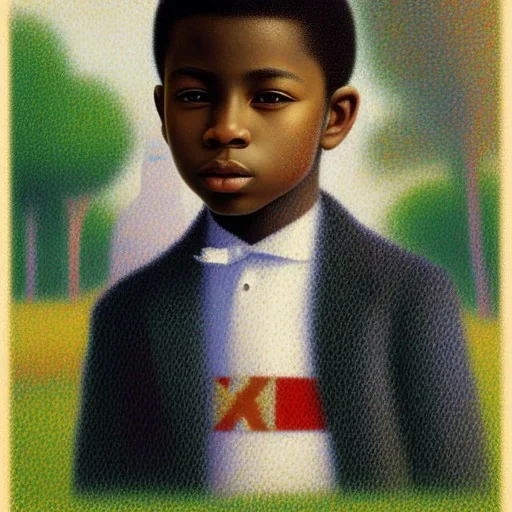 wealthy African American boy by Seurat