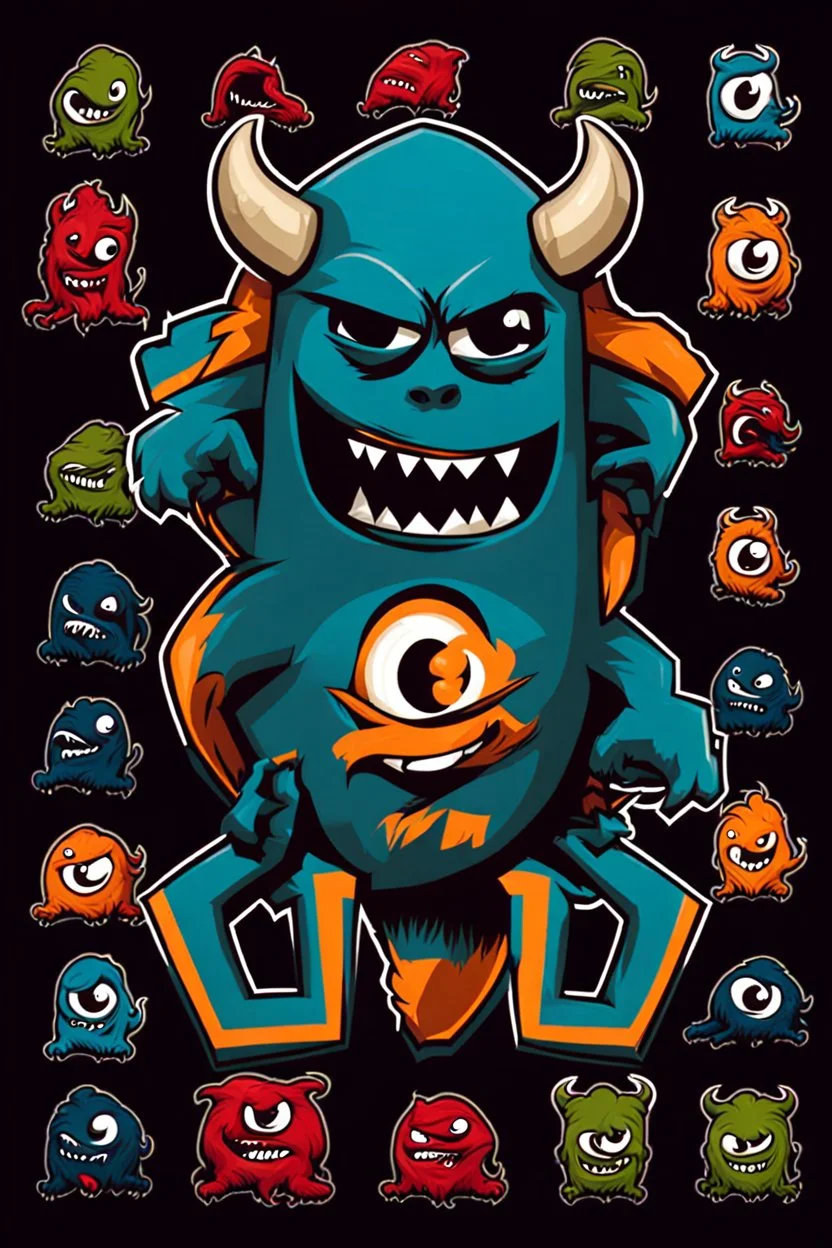 "Lil Monsters" sports team logo