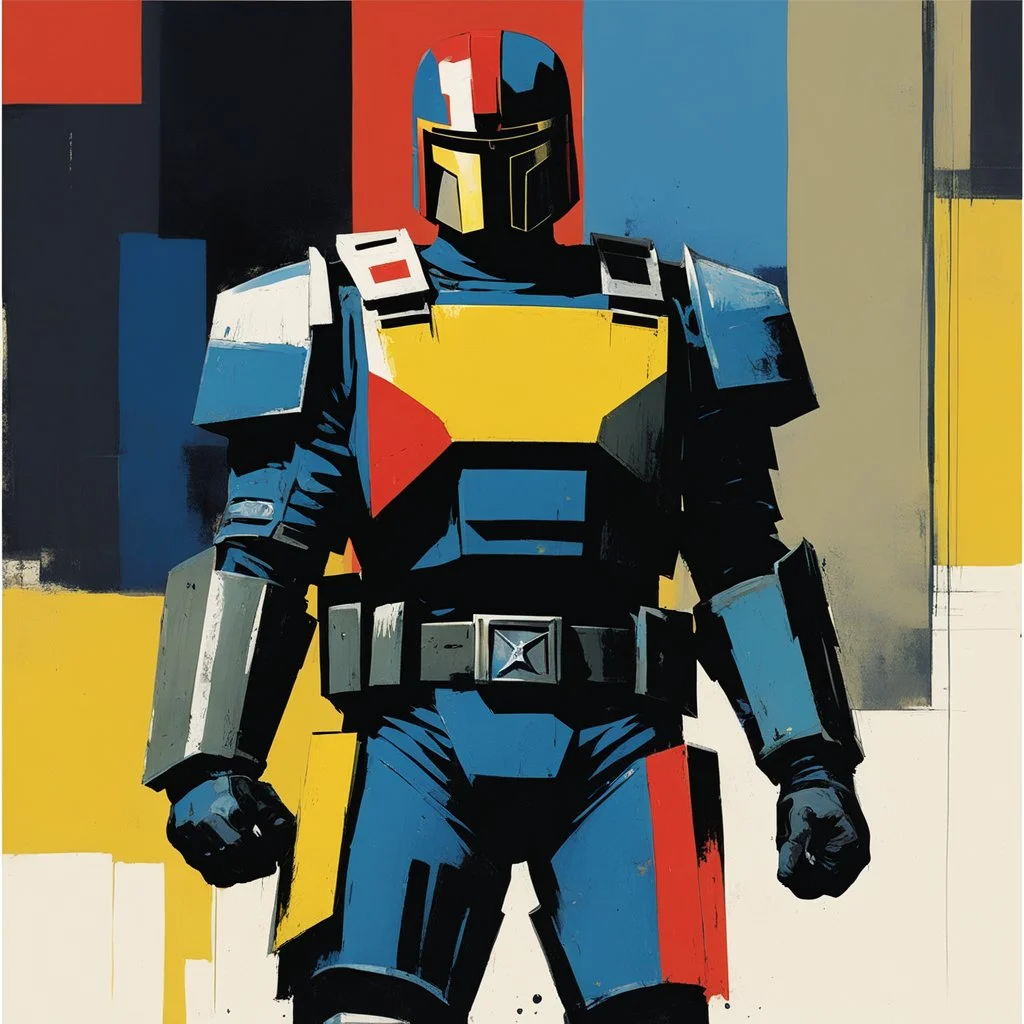 Judge Dredd by Nicolas de Staël: solid areas of primary colors