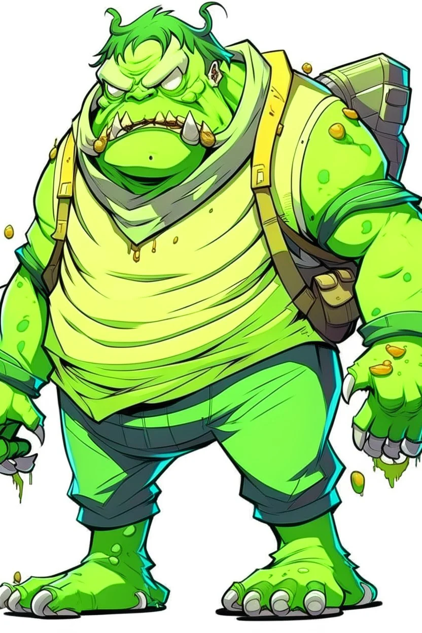 Anime man side character with huge body looks lime monsters , wearing a big mask on his mouth
