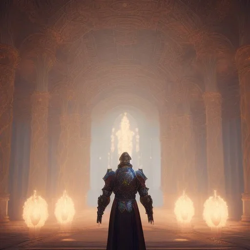 The magic king standing in his palace, mysterious, soft lighting, unreal engine 5 volumetric lighting, intricate details, realistic style, 8k resolution