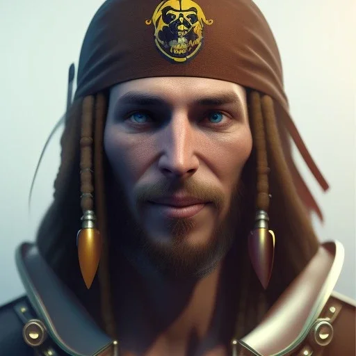 Portrait of Pirate,ultra realistic, unreal engine 5, octane render, studio lighting