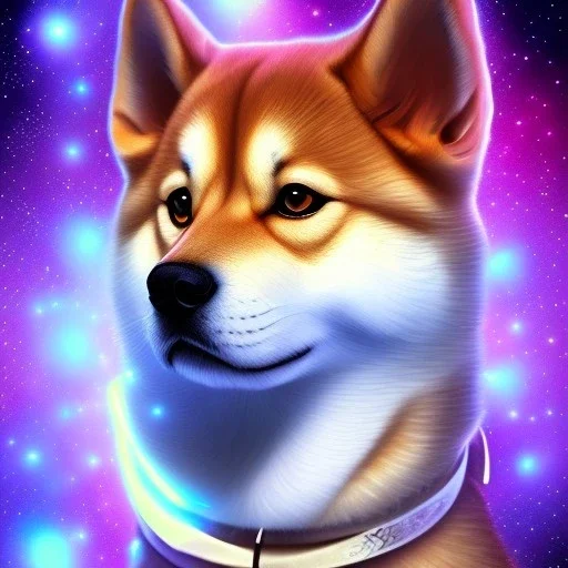 shiba inu doge, glowing aura