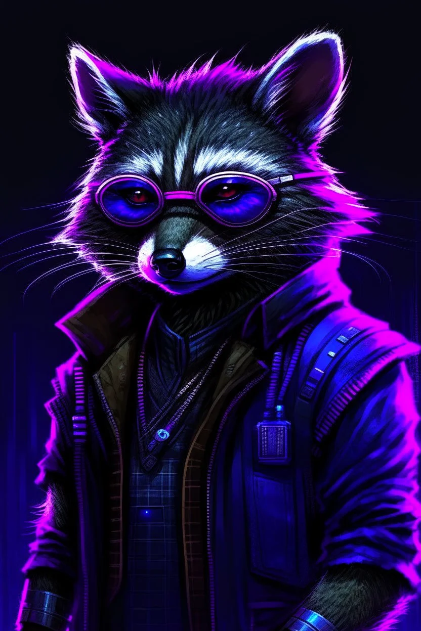 cyberpunk racoon