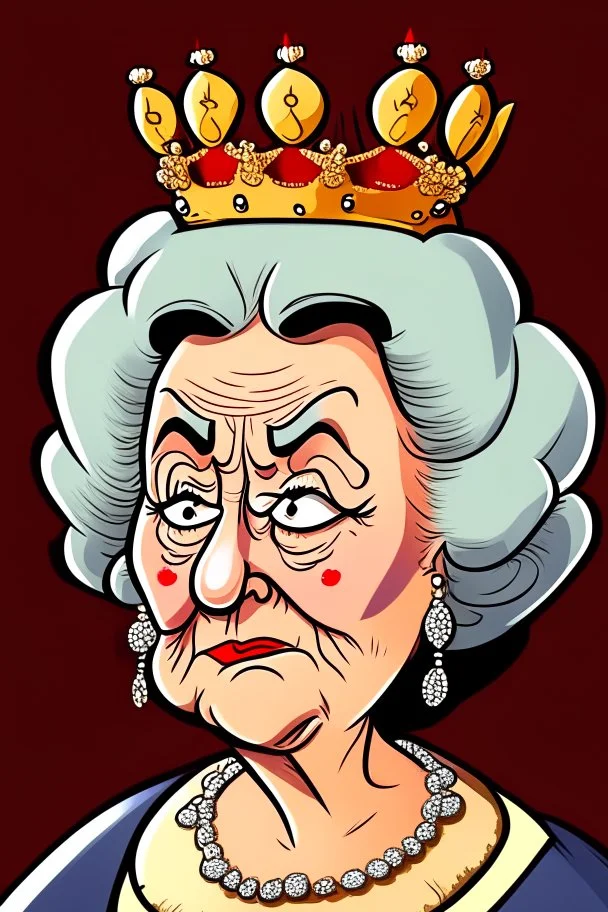 Elizabeth II Former Queen of Great Britain ,cartoon 2d