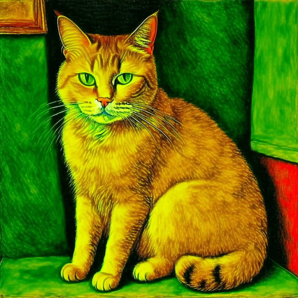 Portrait of a cat by Van Gogh