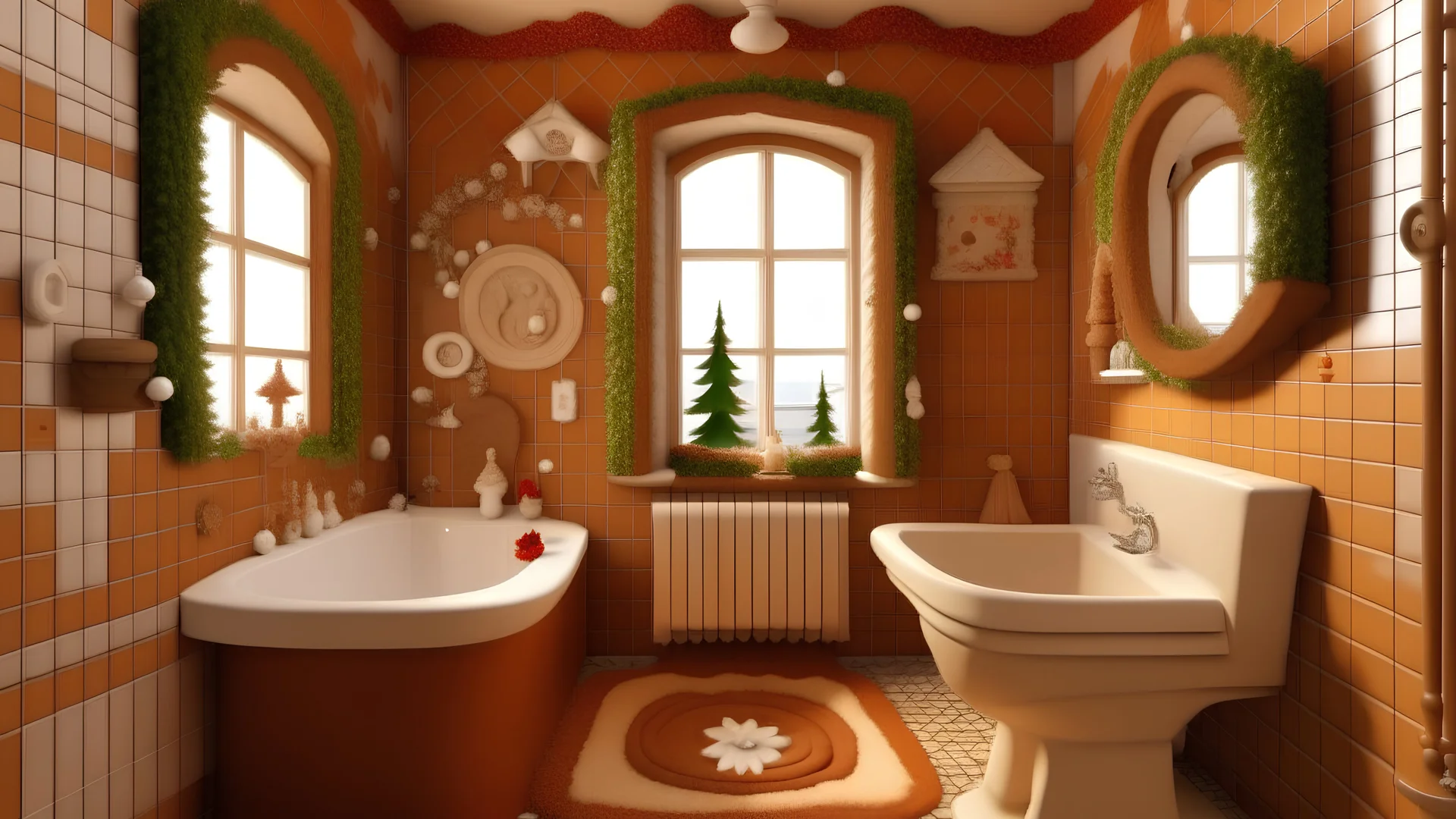 bathroom gingerbread interior