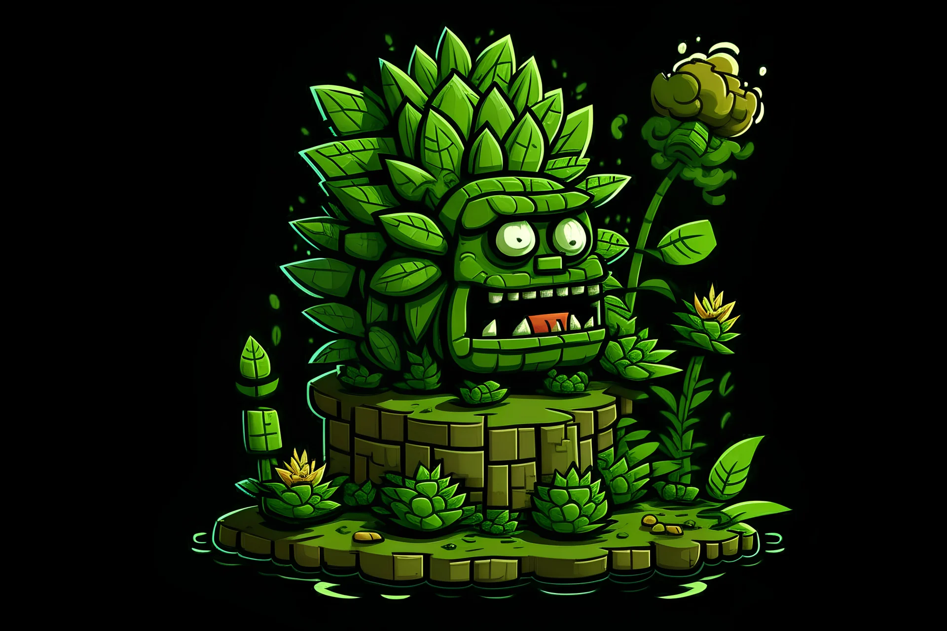 glyphscape 2d computer game level weed