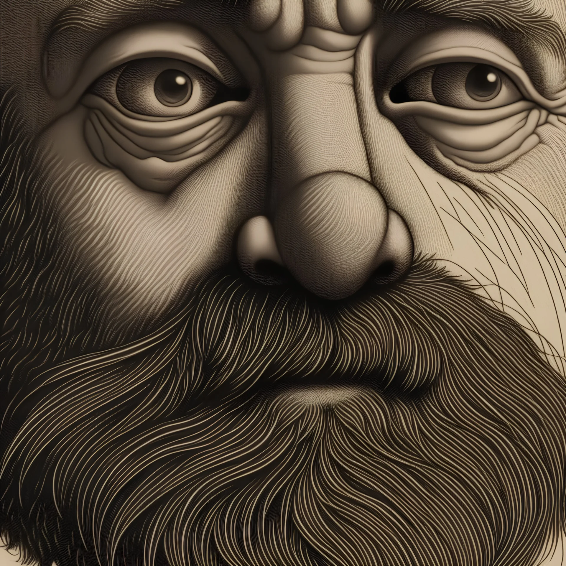Detail of a face with scattered beard, and wrists on the chicks. portray only from the nose to the chin.