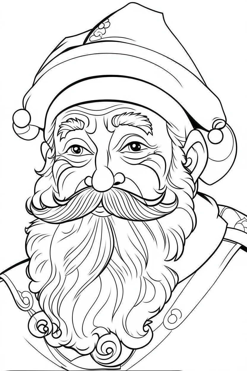 coloring page for kids, santa cluas light, cartoon style, thick outline, low details, no shading, no color