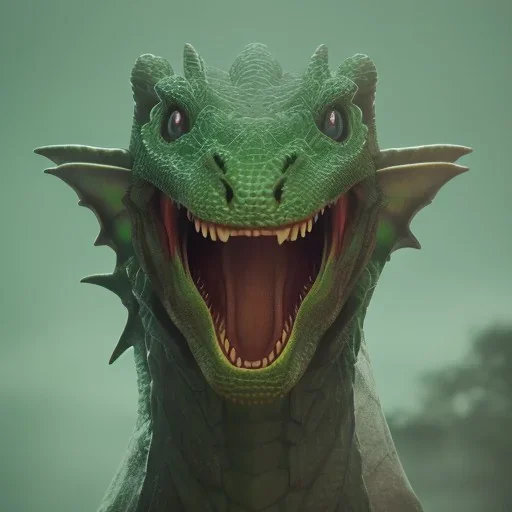 green dragon, dragon portrait, portrair, dragon head, dragon face, big eyes, smile, dragon with fathers, happy, 8k resolution, high-quality, fine-detail, fantasy, incredibly detailed, ultra high resolution, 8k, complex 3d render, cinema 4d