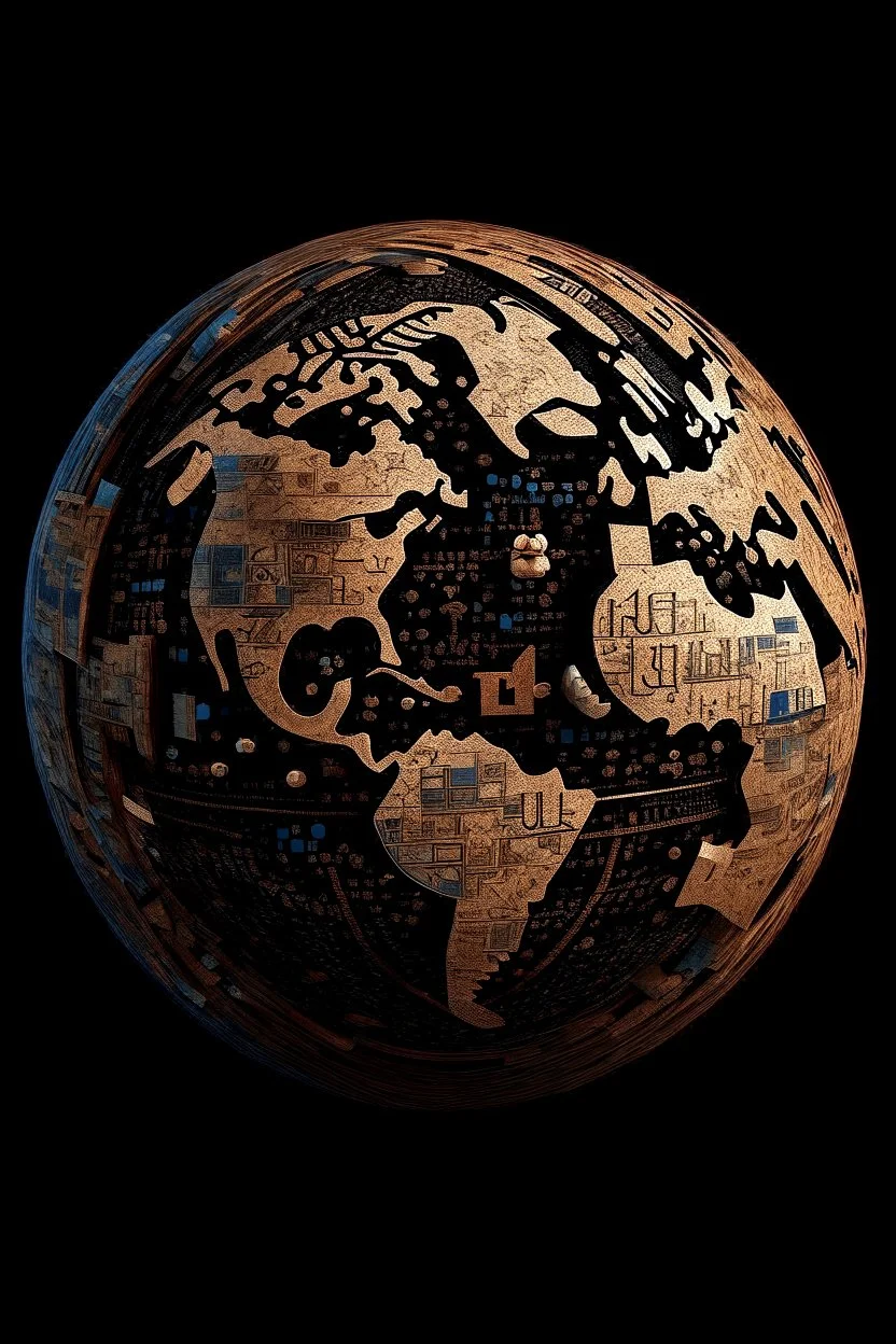 The globe is made of the letters of the English alphabet. The earth is in space and letters are flying around the earth. The letters form the outlines of the globe itself. Letters fly around the globe in a whirlwind. A lot of letters, an abstract composition. Everything is very well drawn. A high-resolution image of 8 K.