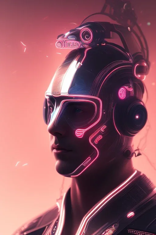 cyberpunk, head, men, portrai, tron