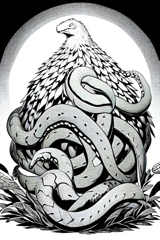 nest of snakes, greyscale