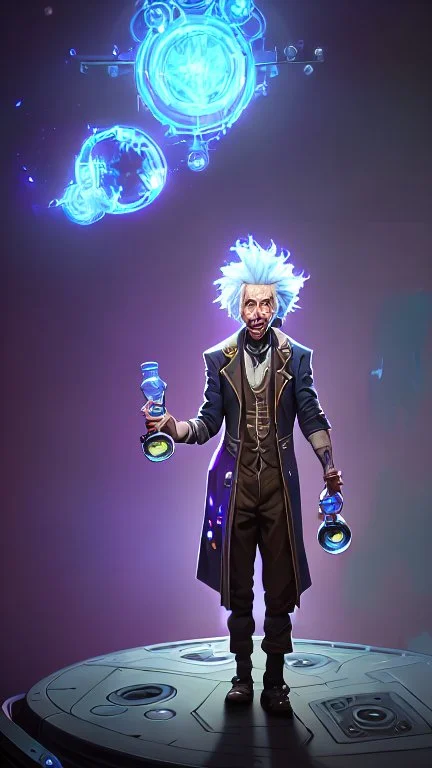 Albert Einstein, detailed and intricate calligraphy ink painting of a "cyborg Mad Scientist" holding beakers, outer space Background cosmic fractals, dystopian, concept art, unreal engine 5, god rays, ray tracing, RTX, lumen lighting, ultra detail, volumetric lighting, 3d, finely drawn, high definition, high resolution. award-winning: professional portrait: atmospheric: commanding: fantastical: clarity: 16k: ultra quality: striking: brilliance: stunning colors: amazing depth: masterfully crafted