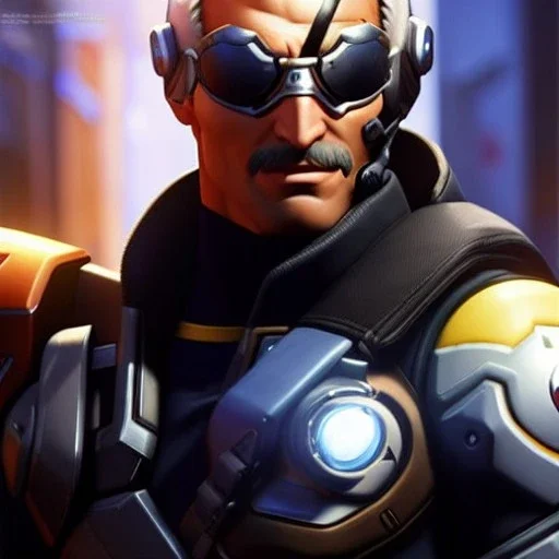 Ultra detailed fullbody Portrait in oil on canvas of overwatch character-Soldier76 with armor,extremely detailed digital painting,ultrarealistic skin,intense stare, extremely detailed face, crystal clear eyes, mystical colors ,perfectly centered image, perfect composition, rim light, beautiful lighting,masterpiece ,8k, stunning scene, raytracing, anatomically correct, in the style of Ohrai Noriyoshi and robert e howard and Steve Jung and Wizyakuza and Simon Bisley and uncannyknack.