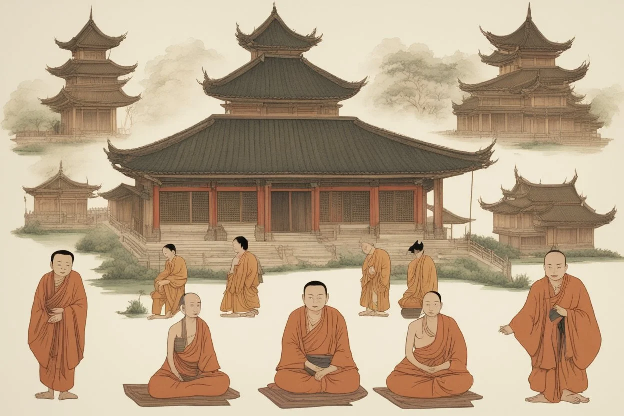 اشخاص وبيوت من البوذيه القديمه