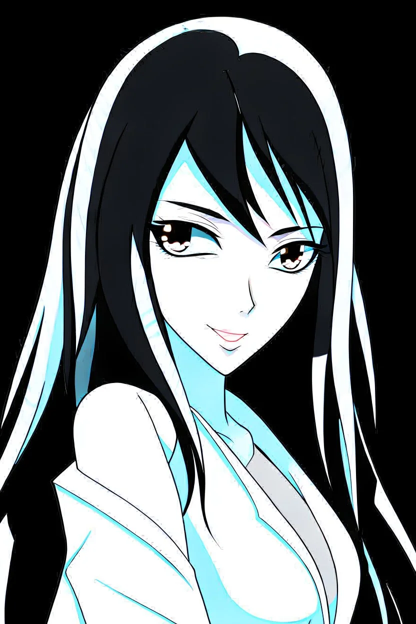 A brunette girl, in the style of Tite Kubo's Bleach