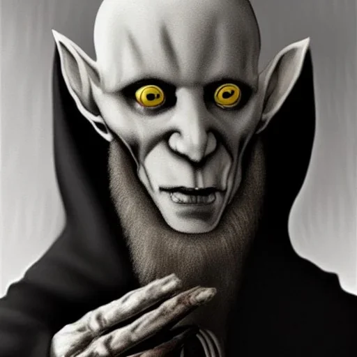 Nosferatu with a fleshy beard as a Russian Orthodox