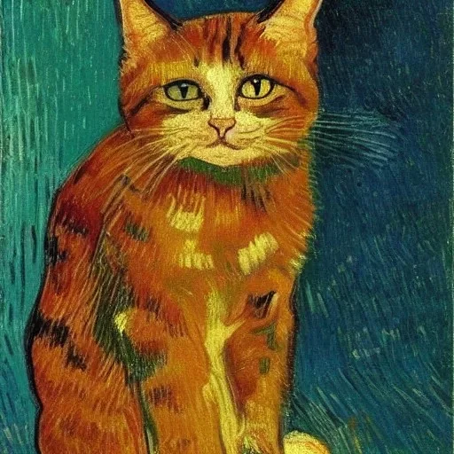 Portrait of a cat by Van Gogh