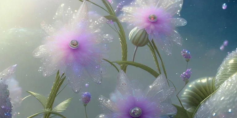 one big crystal subtle flower in a galactic ambiance with a beautiful fairy, transparent petals, delicate colors, in the foreground, full of details, smooth，soft light atmosphere, light effect，vaporwave colorful, concept art, smooth, extremely sharp detail, finely tuned detail, ultra high definition, 8 k, unreal engine 5, ultra sharp focus