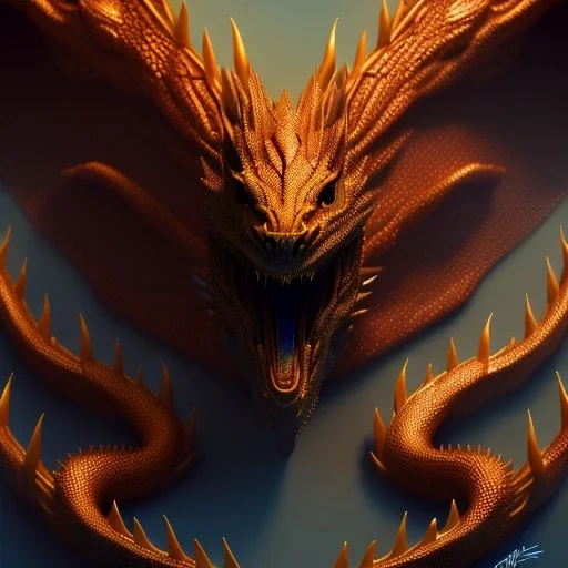 Dibujo al oleo Épico de cuerpo completo de Dragon Ciervo Smaug,extremely detailed digital painting, extremely detailed face,mystical colors,perfectly centered image, perfect composition, rim light, beautiful, lighting,8k, stunning scene, raytracing dibujado por Pablo Olivera