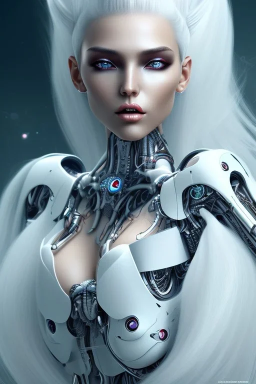 cyborg, white hair, sexy, perfekt, real, dream