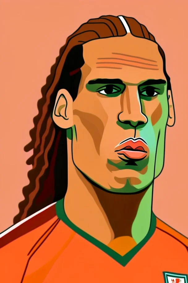 Virgil van Dijk Dutch football player cartoon 2d