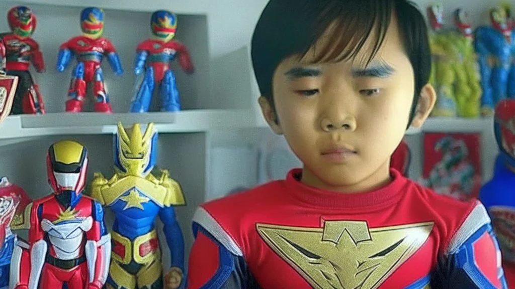 chinese boy wants his power rangers action figure