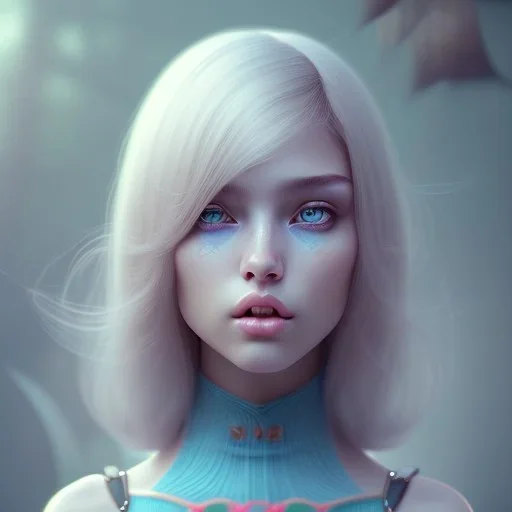 portrait girl look beautiful like shy, hyper details, 8k, realistis, rekfleksi, rtx, eye looks ocean blue, sort hair, glow, very cool expresion