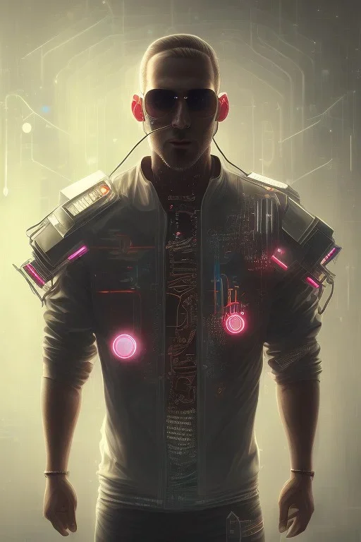 cyberpunk, head, men, portrai