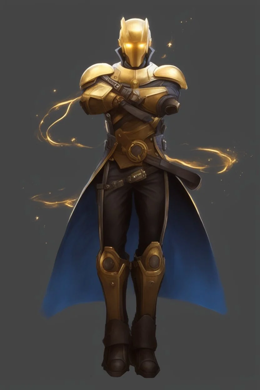 Golden Warforged, Steampunk, Sorcerer Supreme, Dark Cloak, Mechanus, Humanoid.