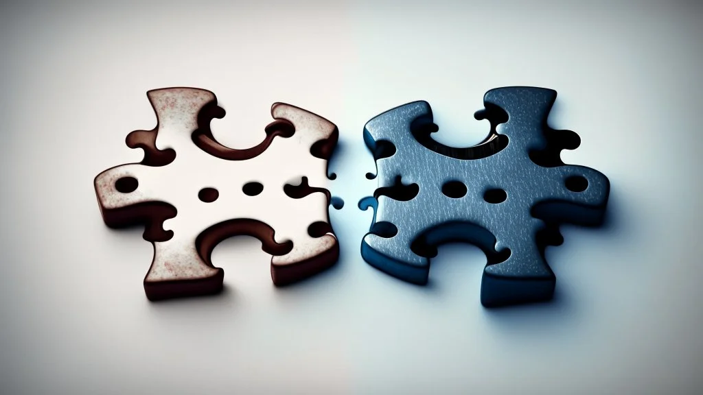 two puzzle pieces connecting