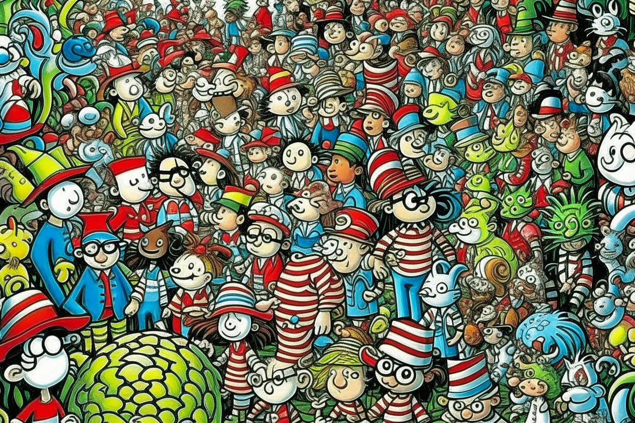 where's Wally type of image but istead of Wally it's a cat.