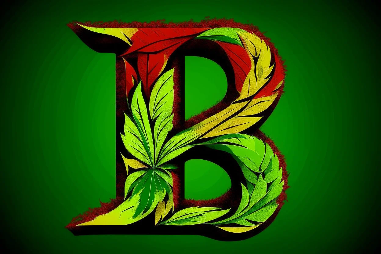 LETTER 'B' CANABIS LEAF RASTA