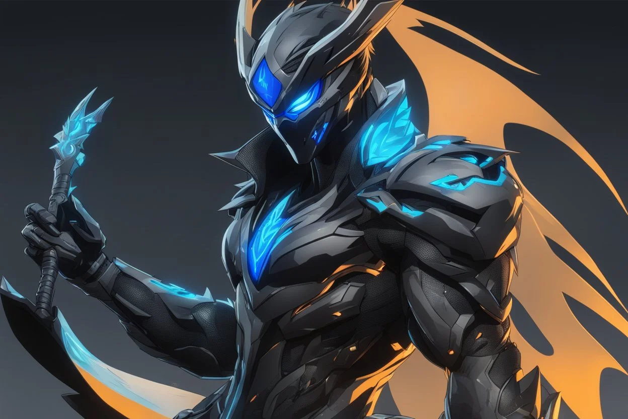 Genji in 8k solo leveling shadow artstyle, Crystal and Symbiote them, blue neon effect , dragon tattoos, close picture, full body, apocalypse, intricate details, highly detailed, high details, detailed portrait, masterpiece,ultra detailed, ultra quality