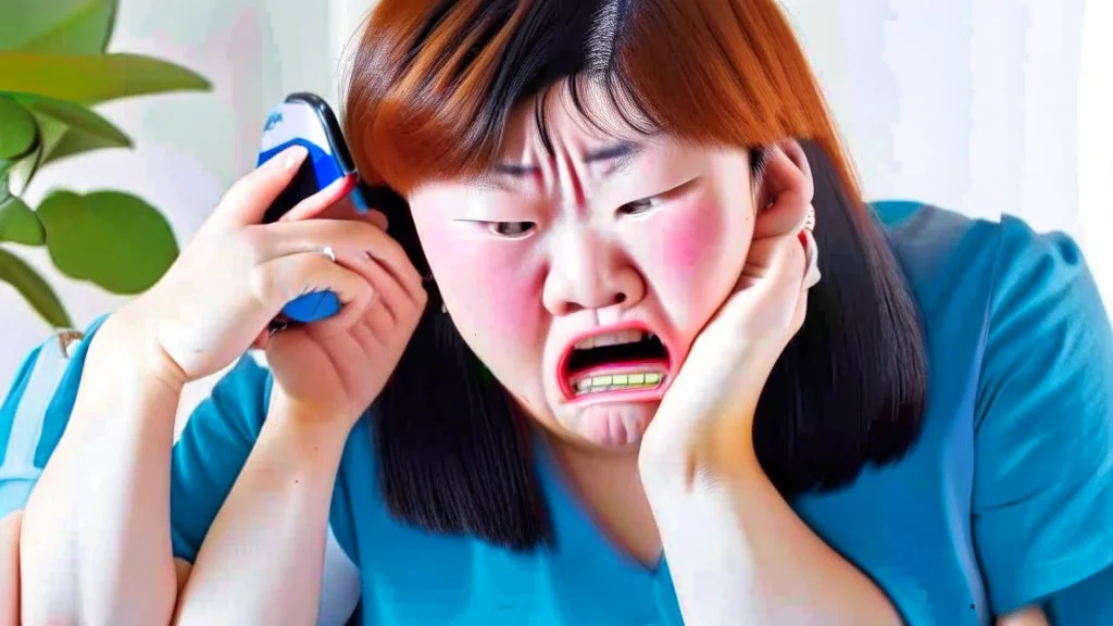 korean karen upset on phone