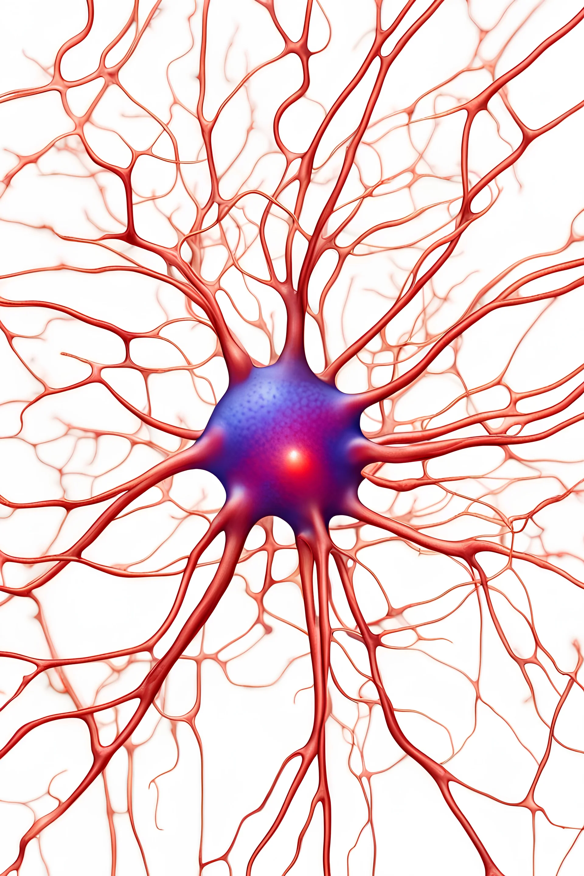 A neuron cell, observed in experiment, white background