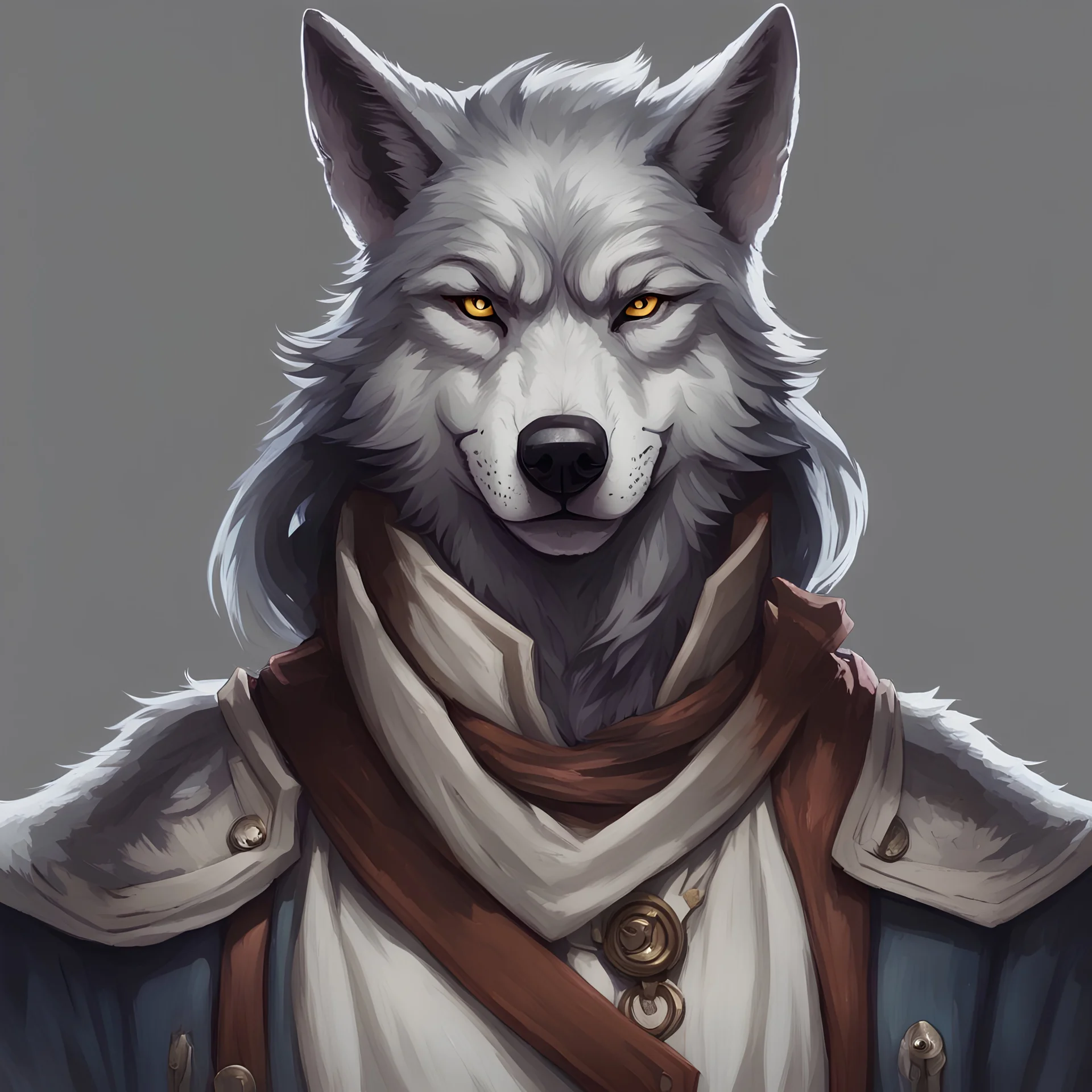 dnd, portrait of wolf-human