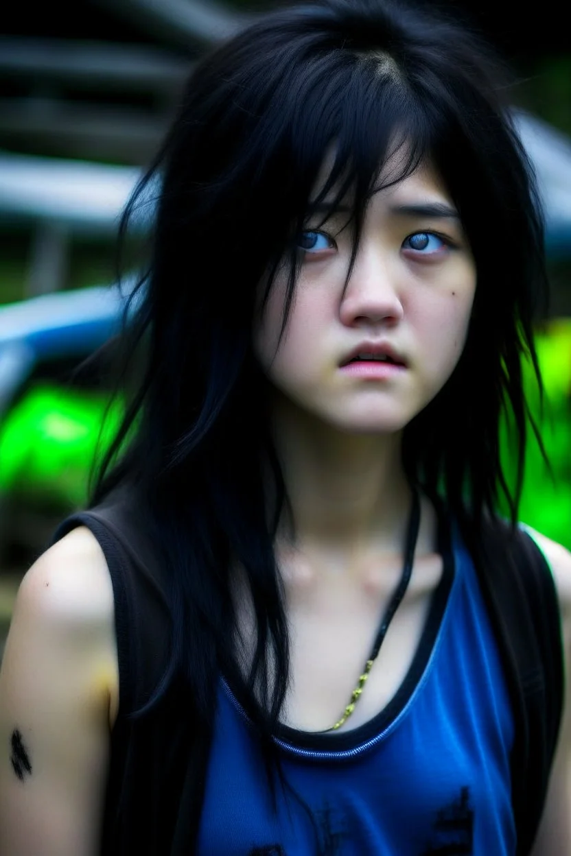 pretty girl, aged 15, black hair, dystopia, athletic, hunger games