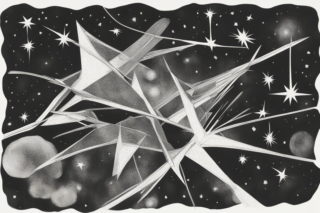 A drawing of stars in space