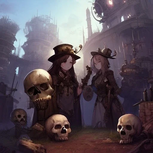 steampunk cute Skulls Queen,