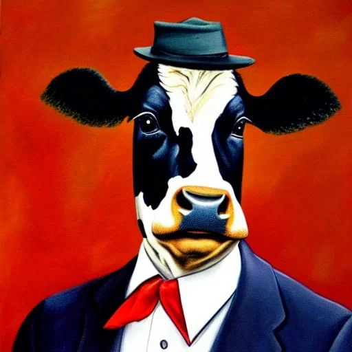 Presidential Portrait of a Cow, Suit and Tie